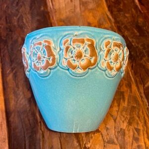 Ceramic  Turquoise Planter Made in Portugal
